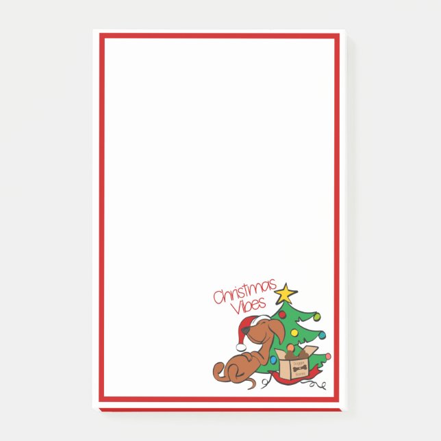 Weihnachtsstimmung Dachshund-Hund Post-It Notizen (Vorderseite)