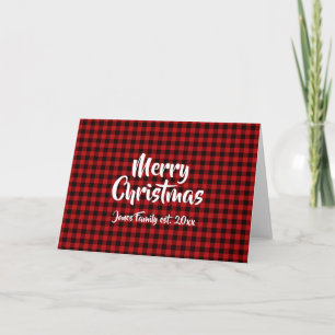 Weihnachtsstimmung, rotes Büffel-Karo-Muster Karte