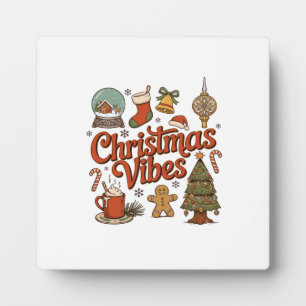 Weihnachtsstimmung Schneekugel Lebkuchenmann Baum Fotoplatte