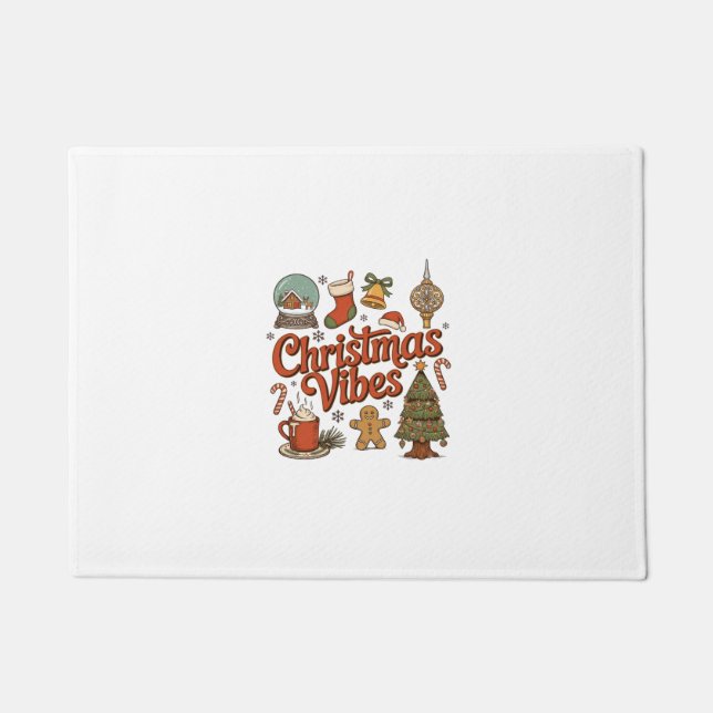 Weihnachtsstimmung Schneekugel Lebkuchenmann Baum Fußmatte (Vorderseite)