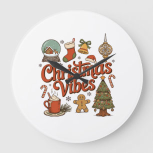 Weihnachtsstimmung Schneekugel Lebkuchenmann Baum Große Wanduhr