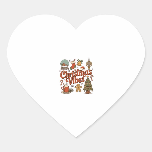 Weihnachtsstimmung Schneekugel Lebkuchenmann Baum Herz-Aufkleber (Vorderseite)