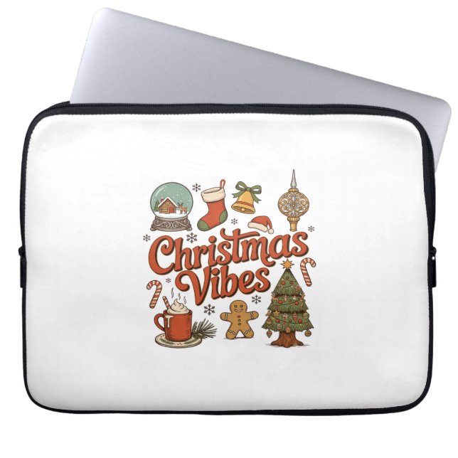 Weihnachtsstimmung Schneekugel Lebkuchenmann Baum Laptopschutzhülle (Vorderseite)