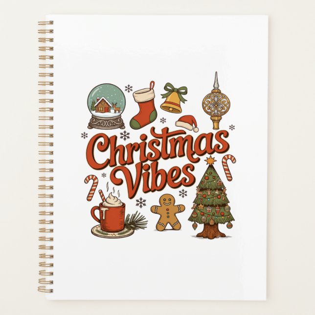 Weihnachtsstimmung Schneekugel Lebkuchenmann Baum Planer (Vorderseite)