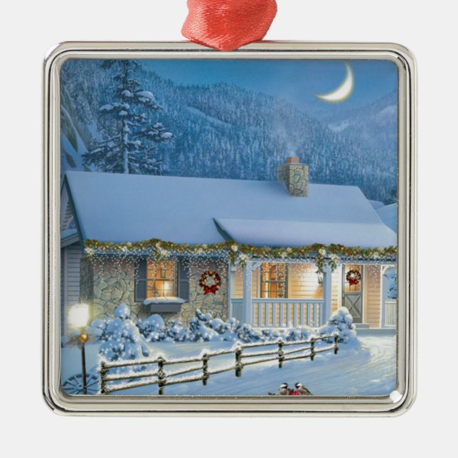 Weihnachtsstimmung Silbernes Ornament (Vorne)