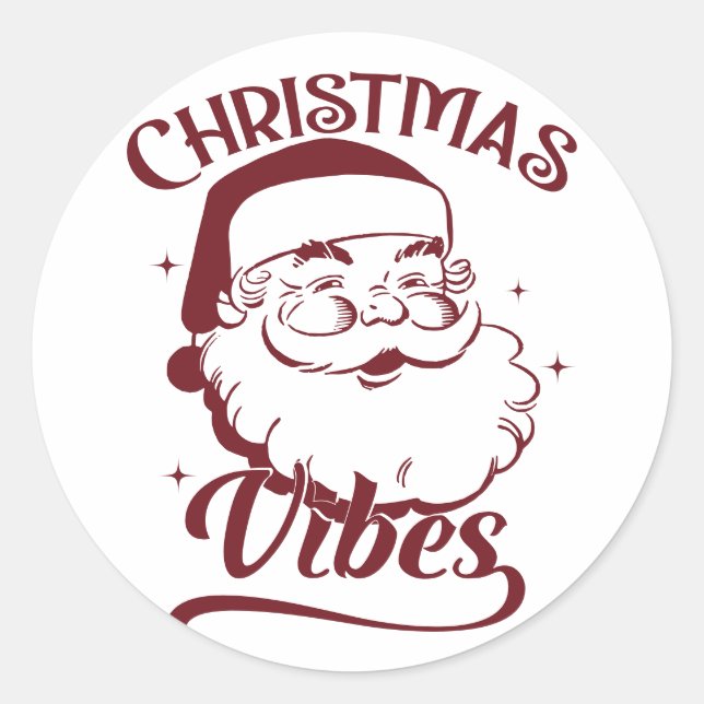 Weihnachtsstimmung Vintage-Design Runder Aufkleber (Vorderseite)