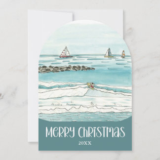 Weihnachtsstimmung von der Küste Schneekugel-Feier Feiertagskarte
