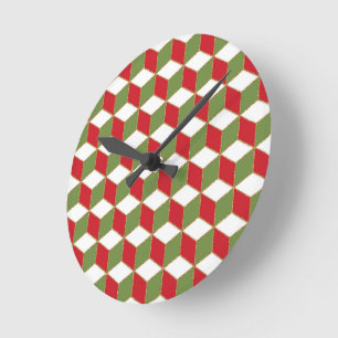 Weihnachtsstimmung Würfel Illusionsmuster Runde Wanduhr