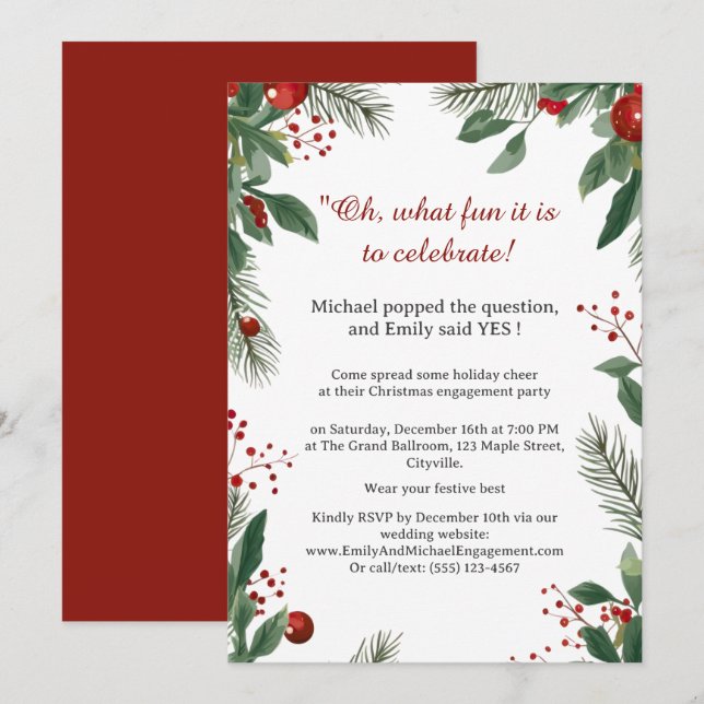 WeihnachtsstipenParty Einladung (Vorne/Hinten)