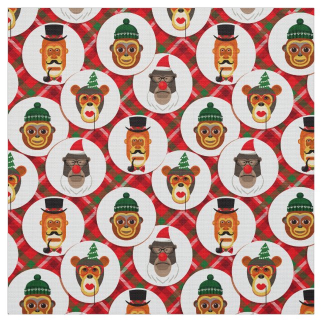 Weihnachtsstoff für Affen-Hipster Stoff (Muster)