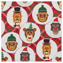 Weihnachtsstoff für Affen-Hipster