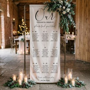 Weihnachtsstoff Hochzeit Sitzordnung, Leinen Banner