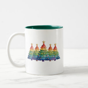 Weihnachtsstolz Regenbogen LGBTQ Gleichberechtigun Zweifarbige Tasse