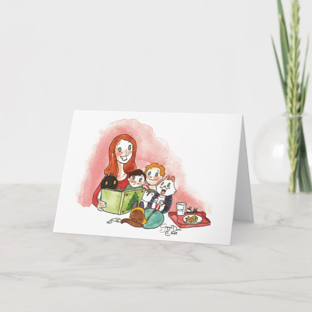 Weihnachtsstorytime-Karte Karte (Vorderseite)