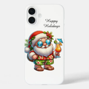 Weihnachtsstrand individuell anpassbarer Santa iPhone 16 Plus Hülle