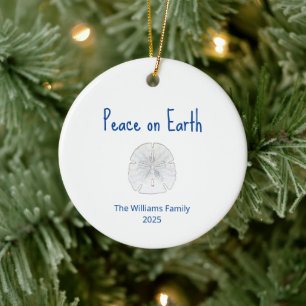 Weihnachtsstrand Sand Dollar Weltfrieden Keramik Ornament