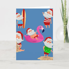 Weihnachtsstrand Santa Claus Urlaub Einladung