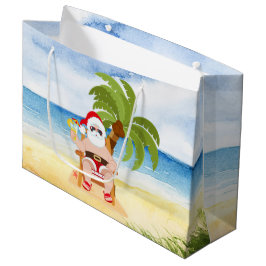 Weihnachtsstrand Santa Large Geschenktasche Große Geschenktüte