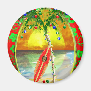 Weihnachtsstrand-Sonnenuntergang Magnet