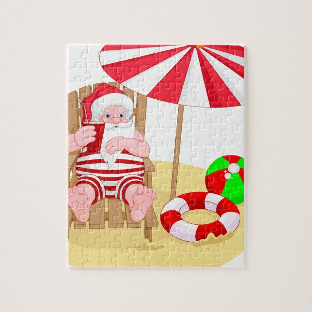 weihnachtsstrand weihnachtsmann puzzle (Vertikal)