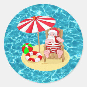 Weihnachtsstrandsklee Runder Aufkleber