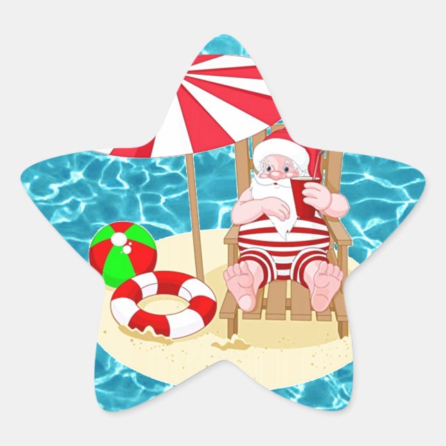 Weihnachtsstrandsklee Stern-Aufkleber (Vorderseite)