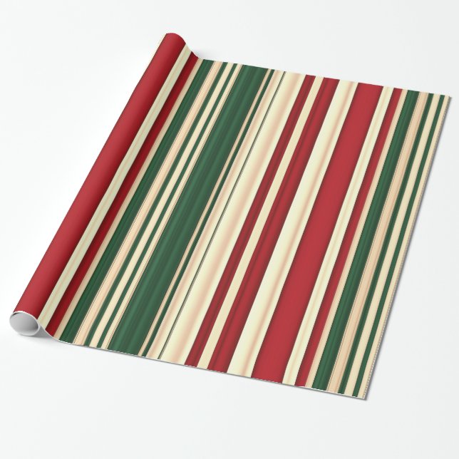 Weihnachtsstreifen-6-GIFT-WRAPPING-PAPIER Geschenkpapier (Ungerollt)