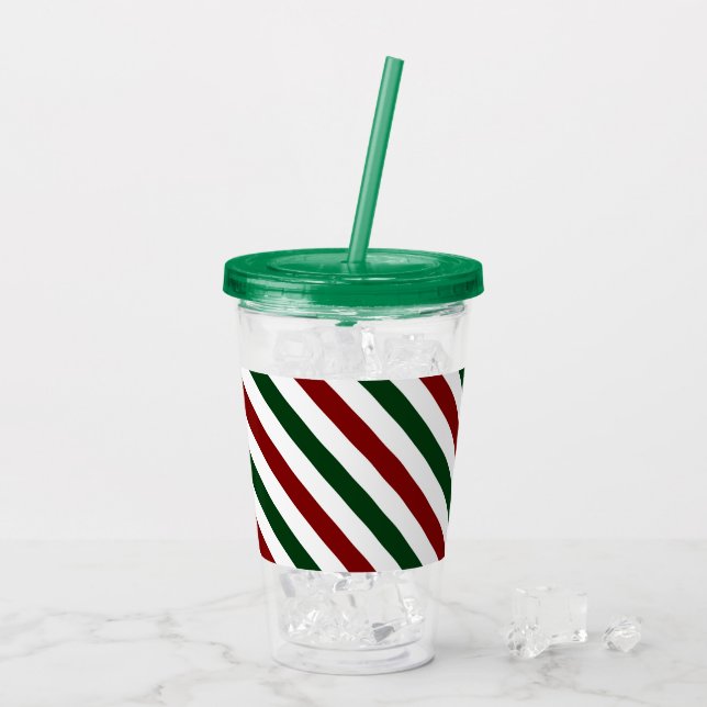 Weihnachtsstreifen Acryltrinkbecher (Rückseite Ice)