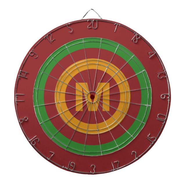 Weihnachtsstreifen auf Monogramm-Tafel Dartscheibe (vorne)