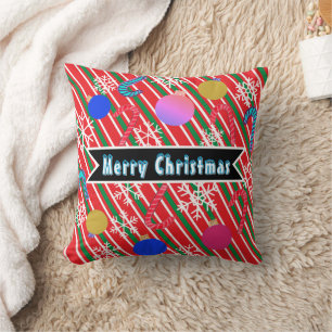 Weihnachtsstreifen Candy Canes Ornamente Kissen