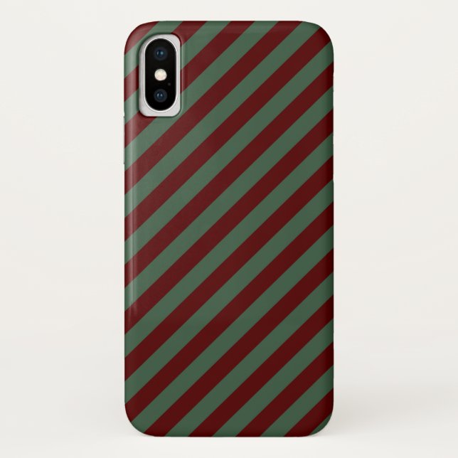 Weihnachtsstreifen Case-Mate iPhone Hülle (Rückseite)