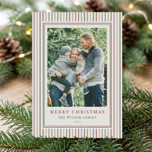 Weihnachtsstreifen Ein Foto Feiertagskarte