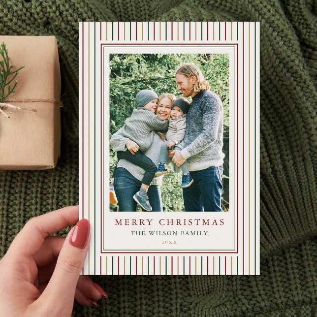 Weihnachtsstreifen Ein Foto Feiertagskarte (Von Creator hochgeladen)