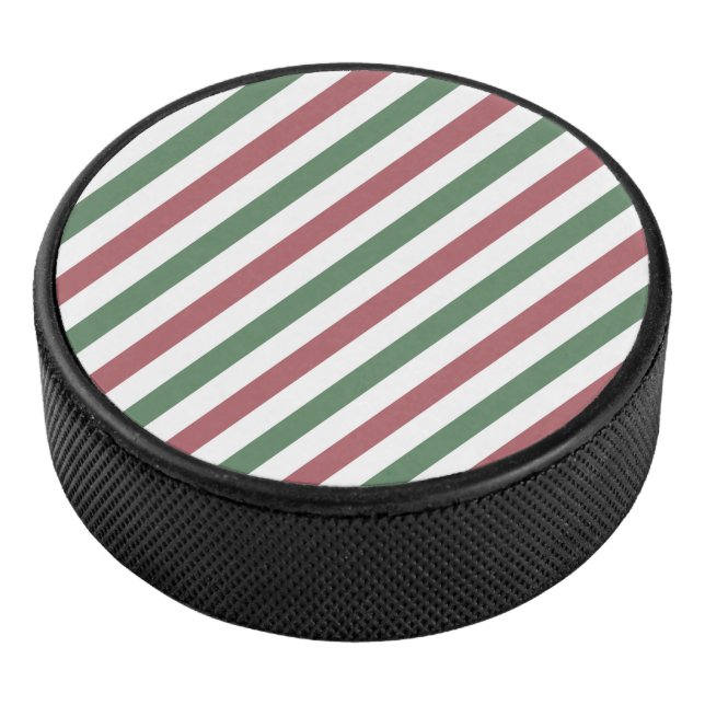Weihnachtsstreifen Eishockey Puck (3/4)