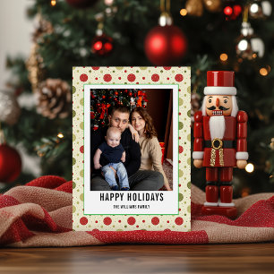 Weihnachtsstreifen Familienfest - Frohe Weihnachte Feiertagskarte