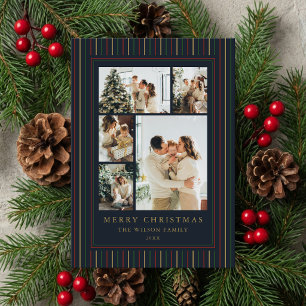 Weihnachtsstreifen-Fotocollage Feiertagskarte