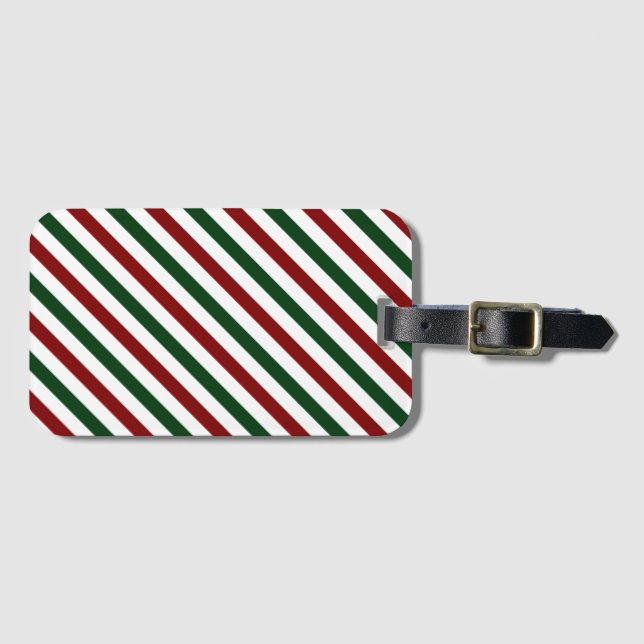 Weihnachtsstreifen Gepäckanhänger (Vorderseite (Horizontal))