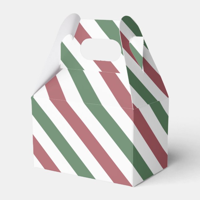 Weihnachtsstreifen Geschenkschachtel (Vorderseite)