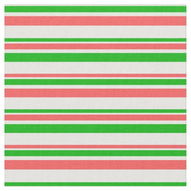 WeihnachtsStreifen in Rot, Weiß, Grün Stoff (Nahaufnahme)