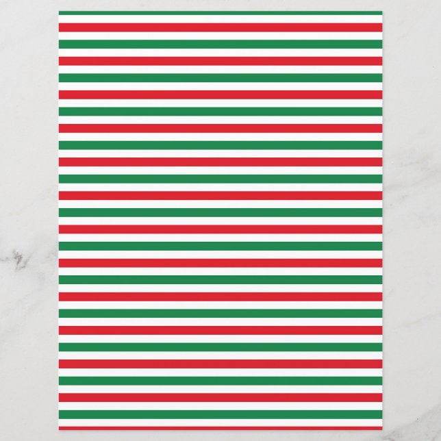 Weihnachtsstreifen Muster Scrapbook Paper (Vorderseite)