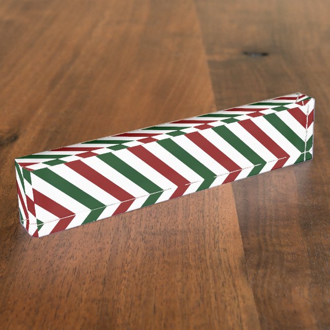 Weihnachtsstreifen Namensplakette (Seite)