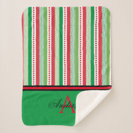 Weihnachtsstreifen Personalisiert Sherpadecke