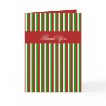 Weihnachtsstreifen rot Danke Karte