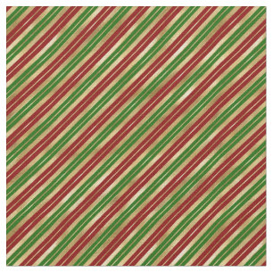 Weihnachtsstreifen Rot Grün Gold  Stoff