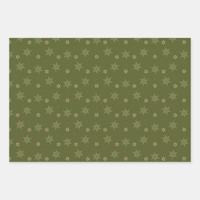 Weihnachtsstreifen Rot und Grün Geschenkpapier Set (Vorderseite 2)