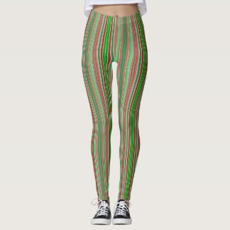 Weihnachtsstreifen Vertikal Leggings