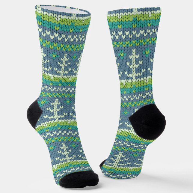 Weihnachtsstrick Socken (Gewinkelt)
