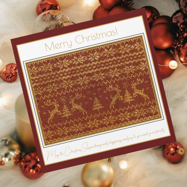 Weihnachtsstrickerei mit Hirschen und Baum (Von Creator hochgeladen)