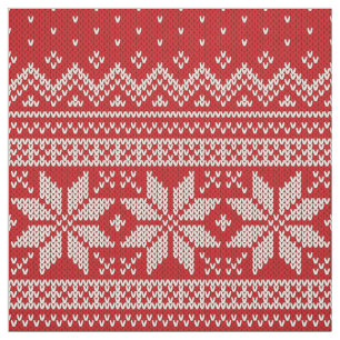 Weihnachtsstrickjacke-strickendes Muster - ROT Stoff
