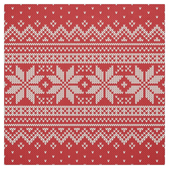 Weihnachtsstrickjacke-strickendes Muster - ROT Stoff (Muster)